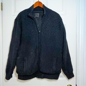 Emanuel Ungaro Thick Dark Gray Lined Zip-Up Sweater Size Medium